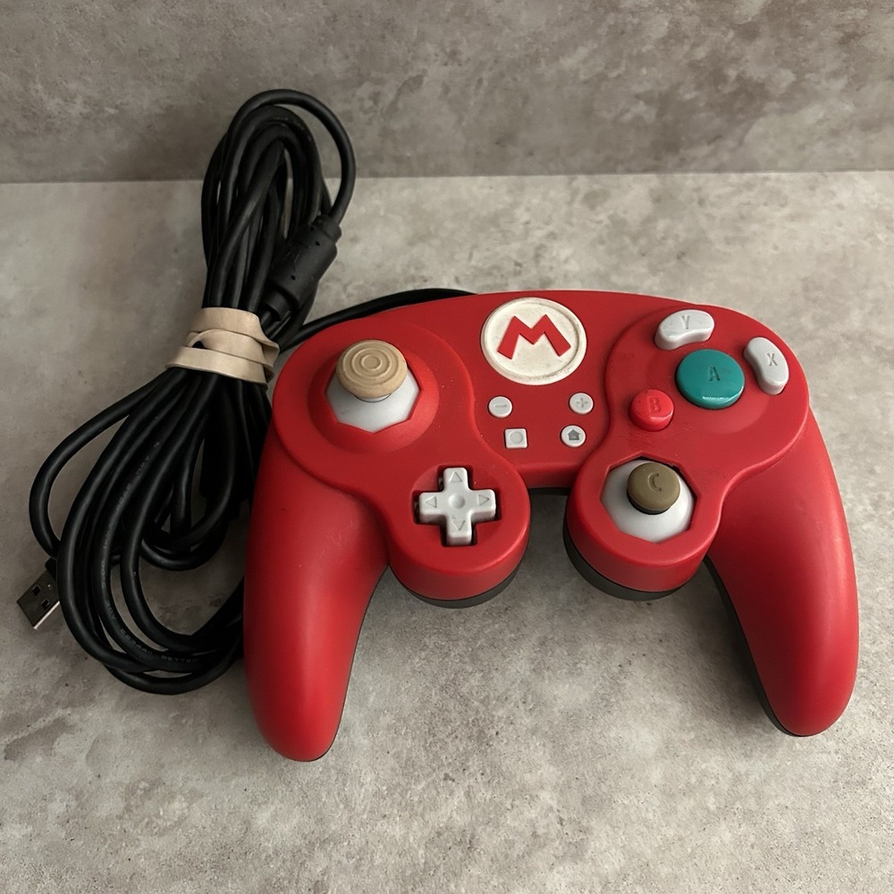 GameCube Controller Wired Fight Pad Super Mario Nintendo Switch PC USB Untested